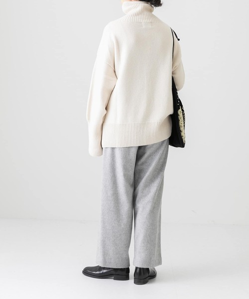 かぐれ(カグレ)の「ウールショートビーバーストレートパンツ(その他パンツ・レディース・グレー/ネイビー・FREE)」の3枚目の写真