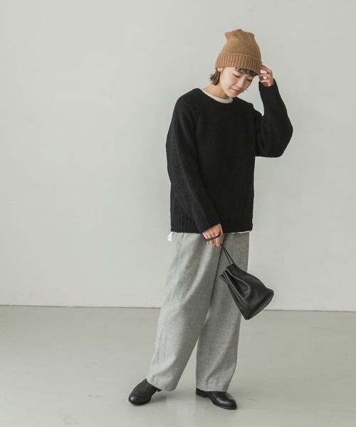 かぐれ(カグレ)の「ウールショートビーバーストレートパンツ(その他パンツ・レディース・グレー/ネイビー・FREE)」の18枚目の写真
