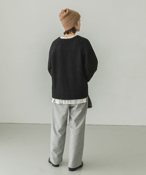 かぐれ(カグレ)の「ウールショートビーバーストレートパンツ(その他パンツ・レディース・グレー/ネイビー・FREE)」の5枚目の写真
