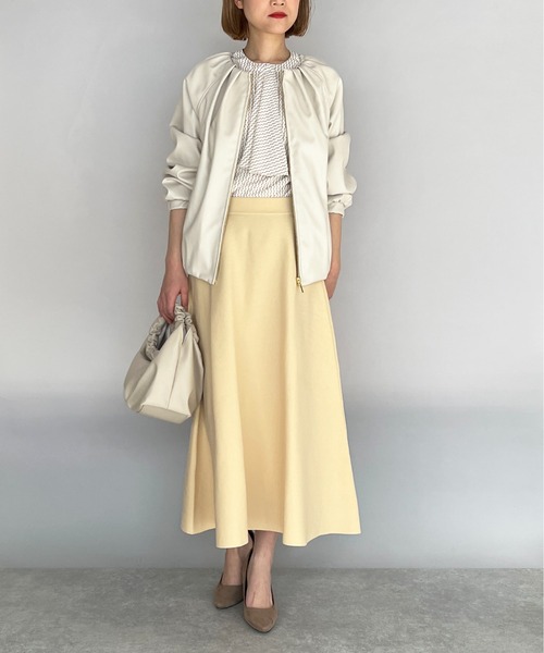 PICCIN(ピッチン)の「フェイクレザーノーカラーブルゾン(ブルゾン・レディース・ブラック/オフホワイト・M/L)」の11枚目の写真