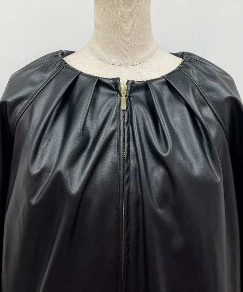PICCIN(ピッチン)の「フェイクレザーノーカラーブルゾン(ブルゾン・レディース・ブラック/オフホワイト・M/L)」の18枚目の写真