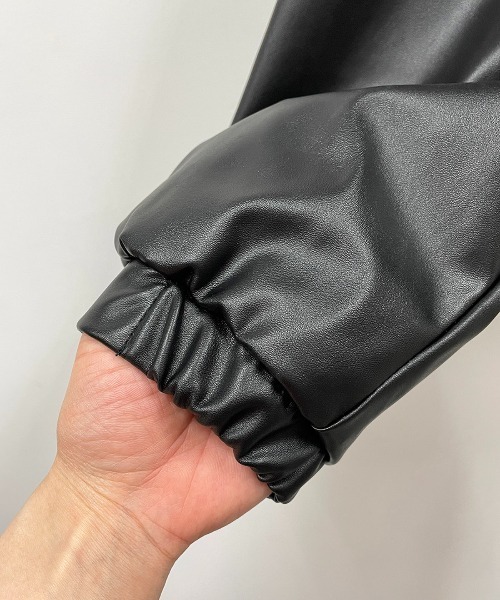 PICCIN(ピッチン)の「フェイクレザーノーカラーブルゾン(ブルゾン・レディース・ブラック/オフホワイト・M/L)」の21枚目の写真