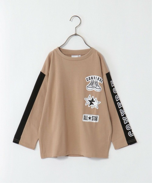 CONVERSE ALL STAR(コンバースオールスター)の「【キッズ】CONVERSE コンバース 肩切り替えロンT(130~160cm)(Tシャツ/カットソー・キッズ・ベージュ/スモークピンク・140/150/130/160)」の4枚目の写真