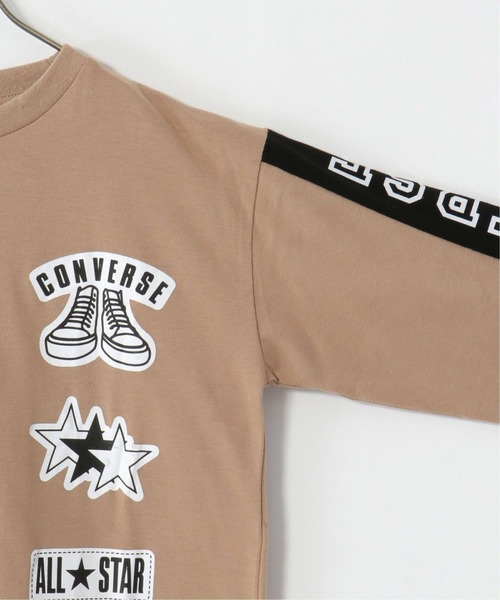 CONVERSE ALL STAR(コンバースオールスター)の「【キッズ】CONVERSE コンバース 肩切り替えロンT(130~160cm)(Tシャツ/カットソー・キッズ・ベージュ/スモークピンク・140/150/130/160)」の6枚目の写真