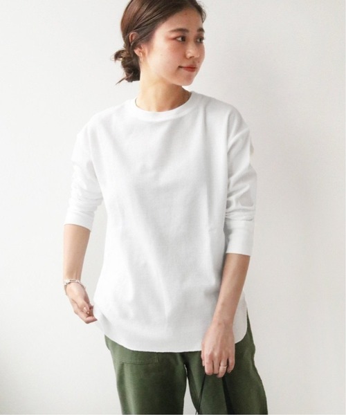 JOURNAL STANDARD relume（ジャーナルスタンダード　レリューム）の「TCワッフルロングスリーブTシャツ◆（Tシャツ/カットソー・レディース・ナチュラル/ホワイト/チャコールグレー/ブラック/ピンク・FREE）」の2枚目の写真