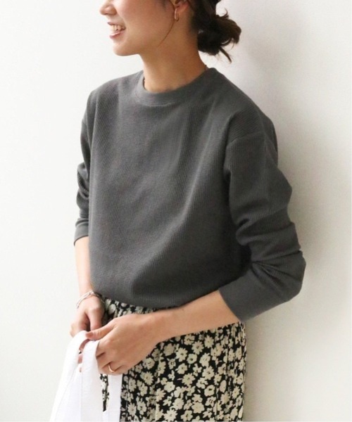 JOURNAL STANDARD relume（ジャーナルスタンダード　レリューム）の「TCワッフルロングスリーブTシャツ◆（Tシャツ/カットソー・レディース・ナチュラル/ホワイト/チャコールグレー/ブラック/ピンク・FREE）」の3枚目の写真