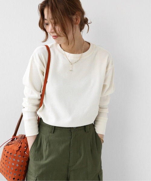 JOURNAL STANDARD relume（ジャーナルスタンダード　レリューム）の「TCワッフルロングスリーブTシャツ◆（Tシャツ/カットソー・レディース・ナチュラル/ホワイト/チャコールグレー/ブラック/ピンク・FREE）」の15枚目の写真