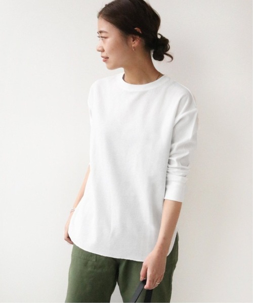 JOURNAL STANDARD relume（ジャーナルスタンダード　レリューム）の「TCワッフルロングスリーブTシャツ◆（Tシャツ/カットソー・レディース・ナチュラル/ホワイト/チャコールグレー/ブラック/ピンク・FREE）」の9枚目の写真