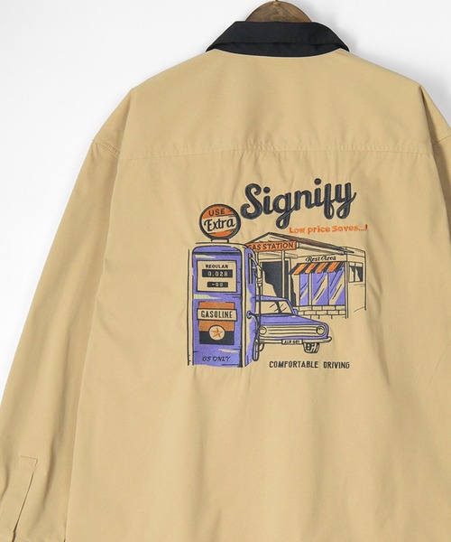 POWER TO THE PEOPLE(パワートゥーザピープル)の「【POWER TO THE PEOPLE/パワー トゥザ ピープル】ビッグシルエット ワッペン&イラスト刺繍 ワークツイル長袖シャツ(シャツ/ブラウス・メンズ・ホワイト/ブラック/ベージュ/サックスブルー/ホワイト系その他/ブラック系その他・M/L/XL)」の5枚目の写真