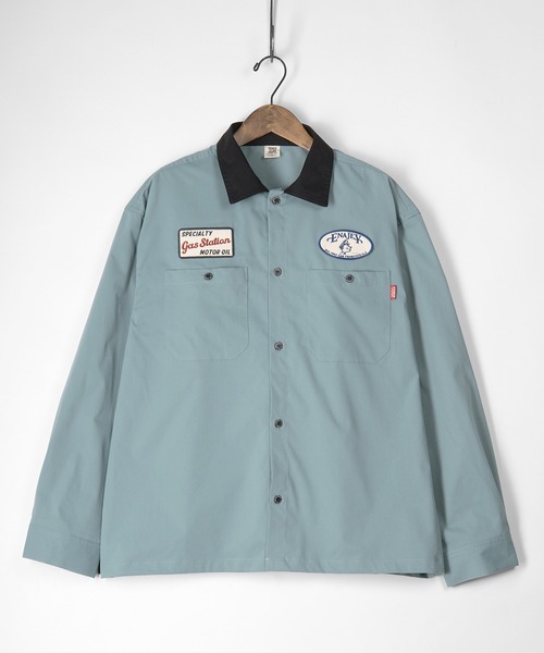 POWER TO THE PEOPLE(パワートゥーザピープル)の「【POWER TO THE PEOPLE/パワー トゥザ ピープル】ビッグシルエット ワッペン&イラスト刺繍 ワークツイル長袖シャツ(シャツ/ブラウス・メンズ・ホワイト/ブラック/ベージュ/サックスブルー/ホワイト系その他/ブラック系その他・M/L/XL)」の14枚目の写真