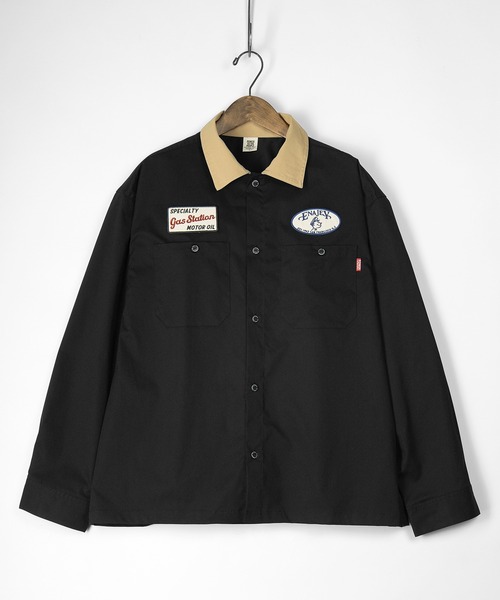 POWER TO THE PEOPLE(パワートゥーザピープル)の「【POWER TO THE PEOPLE/パワー トゥザ ピープル】ビッグシルエット ワッペン&イラスト刺繍 ワークツイル長袖シャツ(シャツ/ブラウス・メンズ・ホワイト/ブラック/ベージュ/サックスブルー/ホワイト系その他/ブラック系その他・M/L/XL)」の9枚目の写真