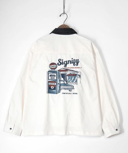 POWER TO THE PEOPLE(パワートゥーザピープル)の「【POWER TO THE PEOPLE/パワー トゥザ ピープル】ビッグシルエット ワッペン&イラスト刺繍 ワークツイル長袖シャツ(シャツ/ブラウス・メンズ・ホワイト/ブラック/ベージュ/サックスブルー/ホワイト系その他/ブラック系その他・M/L/XL)」の8枚目の写真