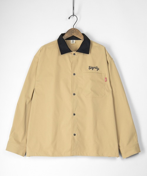 POWER TO THE PEOPLE(パワートゥーザピープル)の「【POWER TO THE PEOPLE/パワー トゥザ ピープル】ビッグシルエット ワッペン&イラスト刺繍 ワークツイル長袖シャツ(シャツ/ブラウス・メンズ・ホワイト/ブラック/ベージュ/サックスブルー/ホワイト系その他/ブラック系その他・M/L/XL)」の12枚目の写真