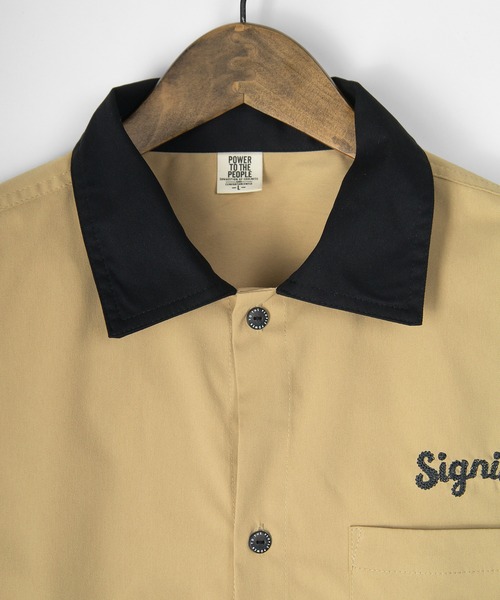 POWER TO THE PEOPLE(パワートゥーザピープル)の「【POWER TO THE PEOPLE/パワー トゥザ ピープル】ビッグシルエット ワッペン&イラスト刺繍 ワークツイル長袖シャツ(シャツ/ブラウス・メンズ・ホワイト/ブラック/ベージュ/サックスブルー/ホワイト系その他/ブラック系その他・M/L/XL)」の15枚目の写真