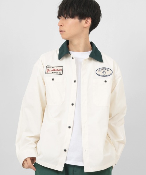 POWER TO THE PEOPLE(パワートゥーザピープル)の「【POWER TO THE PEOPLE/パワー トゥザ ピープル】ビッグシルエット ワッペン&イラスト刺繍 ワークツイル長袖シャツ(シャツ/ブラウス・メンズ・ホワイト/ブラック/ベージュ/サックスブルー/ホワイト系その他/ブラック系その他・M/L/XL)」の22枚目の写真