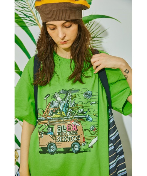 AlexanderLeeChang(アレキサンダーリーチャン)の「AlexanderLeeChang/アレキサンダーリーチャン ELECT T フロントグラフィック Tシャツ(Tシャツ/カットソー・メンズ・ホワイト/チャコールグレー/ライム・2/4/3)」の3枚目の写真