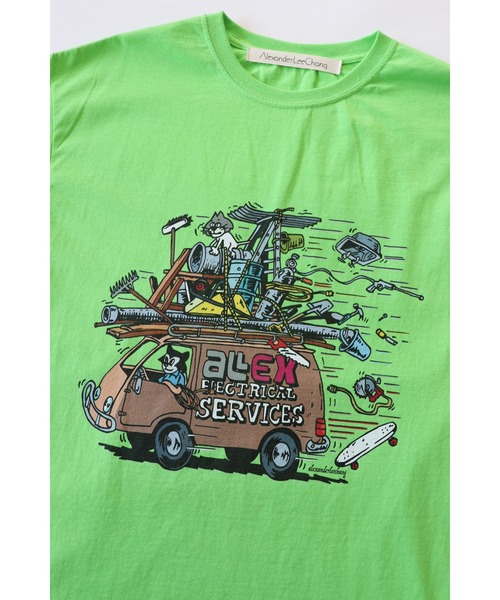 AlexanderLeeChang(アレキサンダーリーチャン)の「AlexanderLeeChang/アレキサンダーリーチャン ELECT T フロントグラフィック Tシャツ(Tシャツ/カットソー・メンズ・ホワイト/チャコールグレー/ライム・2/4/3)」の6枚目の写真