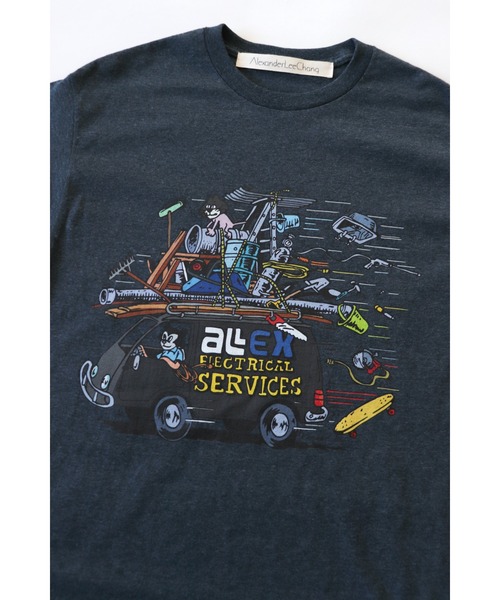 AlexanderLeeChang(アレキサンダーリーチャン)の「AlexanderLeeChang/アレキサンダーリーチャン ELECT T フロントグラフィック Tシャツ(Tシャツ/カットソー・メンズ・ホワイト/チャコールグレー/ライム・2/4/3)」の5枚目の写真