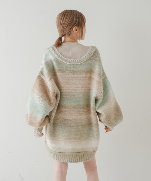 Kastane(カスタネ)の「【2022SSアイテム】グラデーションニットカーディガン(カーディガン/ボレロ・レディース・グリーン/ピンク・FREE)」の11枚目の写真