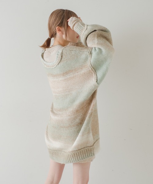 Kastane(カスタネ)の「【2022SSアイテム】グラデーションニットカーディガン(カーディガン/ボレロ・レディース・グリーン/ピンク・FREE)」の13枚目の写真