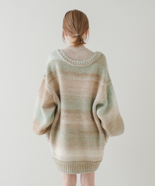 Kastane(カスタネ)の「【2022SSアイテム】グラデーションニットカーディガン(カーディガン/ボレロ・レディース・グリーン/ピンク・FREE)」の20枚目の写真