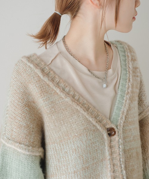 Kastane(カスタネ)の「【2022SSアイテム】グラデーションニットカーディガン(カーディガン/ボレロ・レディース・グリーン/ピンク・FREE)」の14枚目の写真