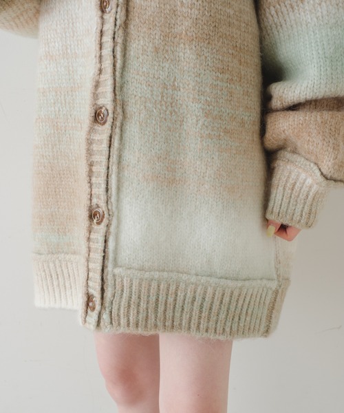 Kastane(カスタネ)の「【2022SSアイテム】グラデーションニットカーディガン(カーディガン/ボレロ・レディース・グリーン/ピンク・FREE)」の17枚目の写真