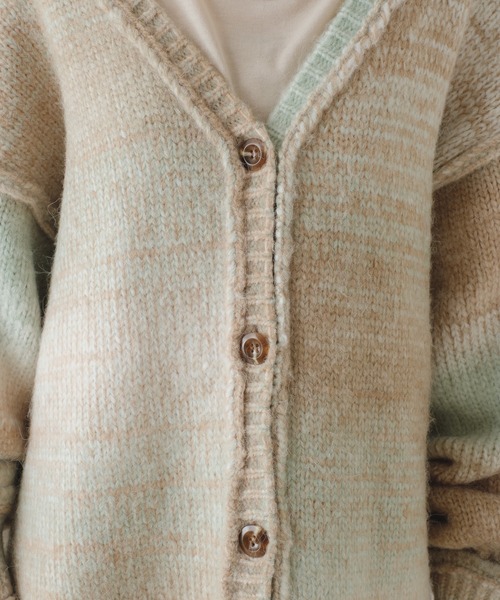 Kastane(カスタネ)の「【2022SSアイテム】グラデーションニットカーディガン(カーディガン/ボレロ・レディース・グリーン/ピンク・FREE)」の18枚目の写真