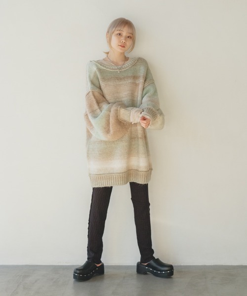 Kastane(カスタネ)の「【2022SSアイテム】グラデーションニットカーディガン(カーディガン/ボレロ・レディース・グリーン/ピンク・FREE)」の21枚目の写真