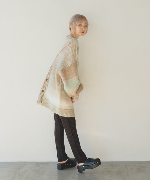 Kastane(カスタネ)の「【2022SSアイテム】グラデーションニットカーディガン(カーディガン/ボレロ・レディース・グリーン/ピンク・FREE)」の22枚目の写真