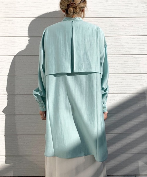 Q（キュー）の「ブライトローンヨークブラウス（シャツ/ブラウス・レディース・ライトグリーン/ラベンダー・MEDIUM）」の5枚目の写真