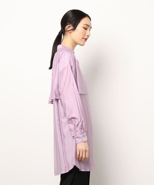 Q（キュー）の「ブライトローンヨークブラウス（シャツ/ブラウス・レディース・ライトグリーン/ラベンダー・MEDIUM）」の11枚目の写真