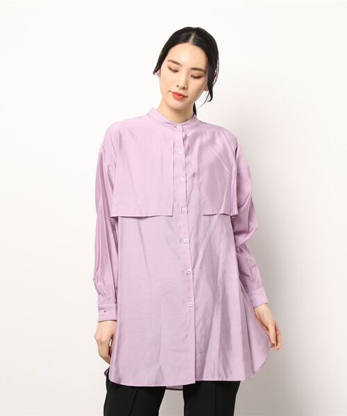 Q（キュー）の「ブライトローンヨークブラウス（シャツ/ブラウス・レディース・ライトグリーン/ラベンダー・MEDIUM）」の9枚目の写真