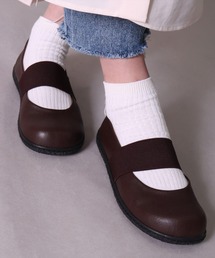 JoyWalkerPlus（ジョイウォーカープラス）の「(ES)【 Joy Walker Plus 】フェイクレザー ラウンドトゥ フラットシューズ（スリッポン）」