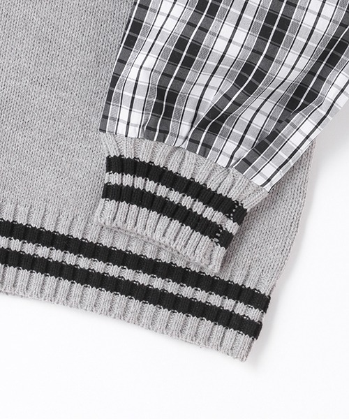 XLARGE KIDS（エクストララージキッズ）の「袖チェックニットプルオーバー（ニット/セーター・キッズ・ブラック/トップグレー・100cm/90cm/130cm/110cm/120cm/140cm）」の9枚目の写真