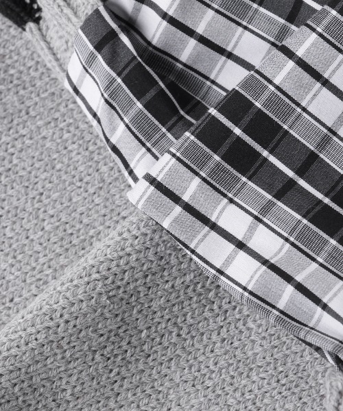 XLARGE KIDS（エクストララージキッズ）の「袖チェックニットプルオーバー（ニット/セーター・キッズ・ブラック/トップグレー・100cm/90cm/130cm/110cm/120cm/140cm）」の6枚目の写真