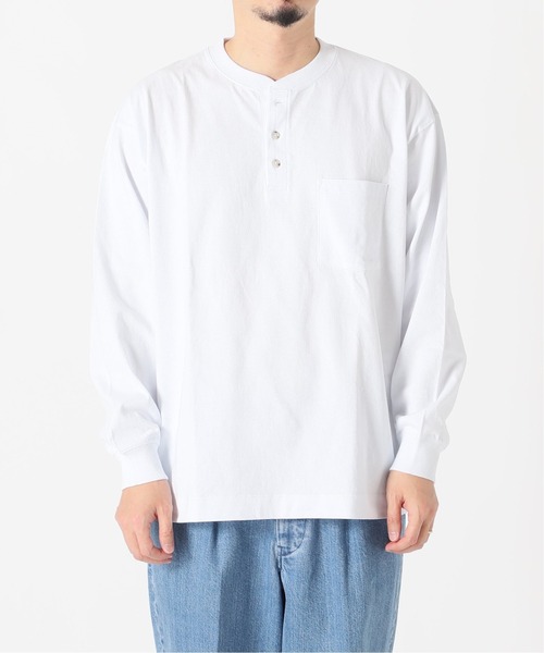 JOURNAL STANDARD relume（ジャーナルスタンダード　レリューム）の「ヘンリーネック Tシャツ（Tシャツ/カットソー・メンズ・ホワイト/ブラック/グレー・MEDIUM/LARGE）」の9枚目の写真