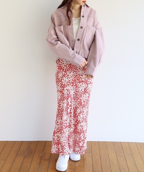 andme（アンドミー）の「ツイルデニムオーバーサイズジャケット（デニムジャケット・レディース・ブラック/グレー/オフホワイト/ピンク/ケミカルウォッシュ・M）」の12枚目の写真