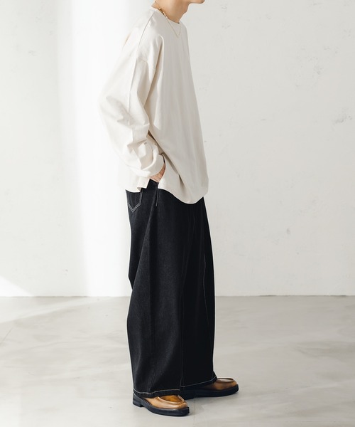 epnok(エプノック)の「ボリュームスリーブロンT(Tシャツ/カットソー・メンズ・ブラック/ナチュラル・SMALL/MEDIUM/LARGE)」の7枚目の写真