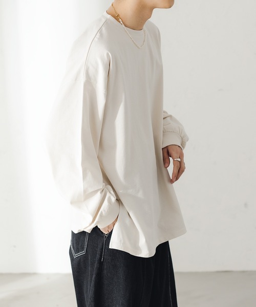 epnok(エプノック)の「ボリュームスリーブロンT(Tシャツ/カットソー・メンズ・ブラック/ナチュラル・SMALL/MEDIUM/LARGE)」の4枚目の写真