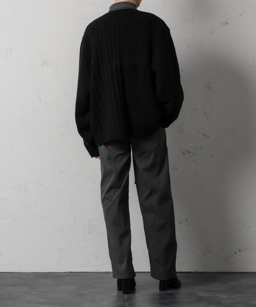 Adoon plain（アドーンプレーン）の「【Adoon plain】アシンメトリーカーディガン（カーディガン/ボレロ・メンズ・ブラック/クリーム・FREE）」の6枚目の写真