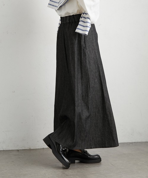 PUAL CE CIN（ピュアルセシン）の「【WEB限定】綿デニムスカート（デニムスカート・レディース・ブラック/インディゴブルー・FREE）」の7枚目の写真