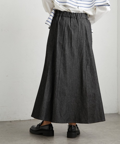 PUAL CE CIN（ピュアルセシン）の「【WEB限定】綿デニムスカート（デニムスカート・レディース・ブラック/インディゴブルー・FREE）」の8枚目の写真