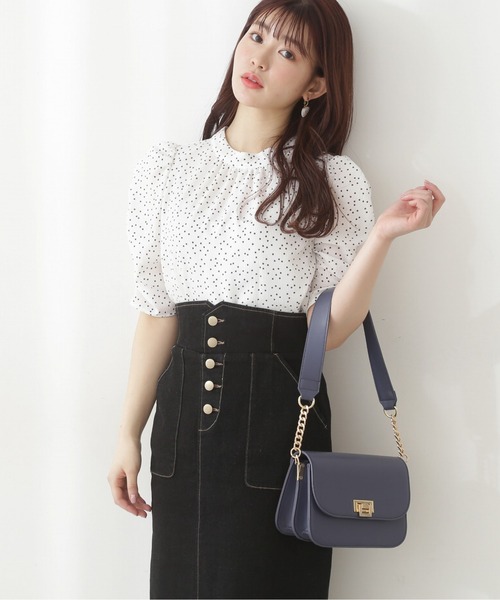 PROPORTION BODY DRESSING（プロポーションボディドレッシング）の「ギャザースリーブブラウス / 1212110308（シャツ/ブラウス・レディース・ホワイト系その他/ブルー/オフホワイト・MEDIUM/SMALL）」の3枚目の写真