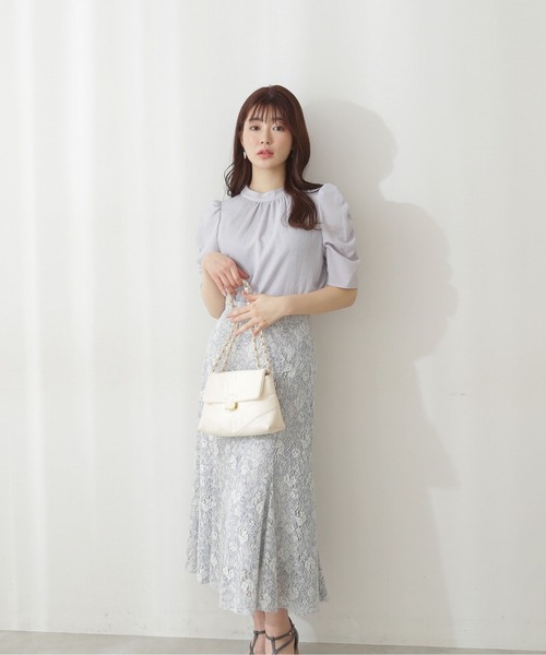 PROPORTION BODY DRESSING（プロポーションボディドレッシング）の「ギャザースリーブブラウス / 1212110308（シャツ/ブラウス・レディース・ホワイト系その他/ブルー/オフホワイト・MEDIUM/SMALL）」の22枚目の写真