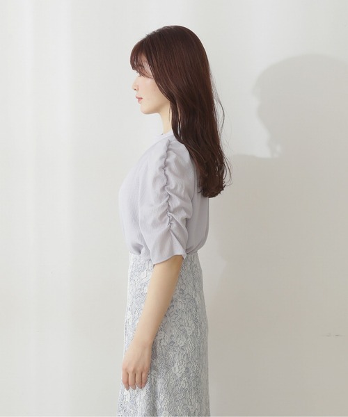 PROPORTION BODY DRESSING（プロポーションボディドレッシング）の「ギャザースリーブブラウス / 1212110308（シャツ/ブラウス・レディース・ホワイト系その他/ブルー/オフホワイト・MEDIUM/SMALL）」の16枚目の写真