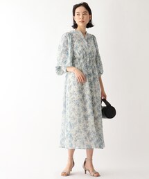 OPAQUE.CLIP | ドットプリントエアリージャガード フレアボリュームワンピース(ワンピース)