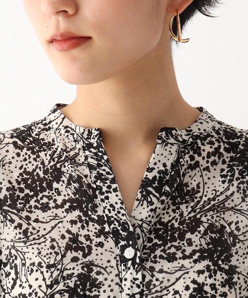 OPAQUE.CLIP（オペークドットクリップ）の「◆ドットプリントエアリージャカード フレアボリュームワンピース（ワンピース・レディース・ブルー系5/ブラック系・00）」の6枚目の写真