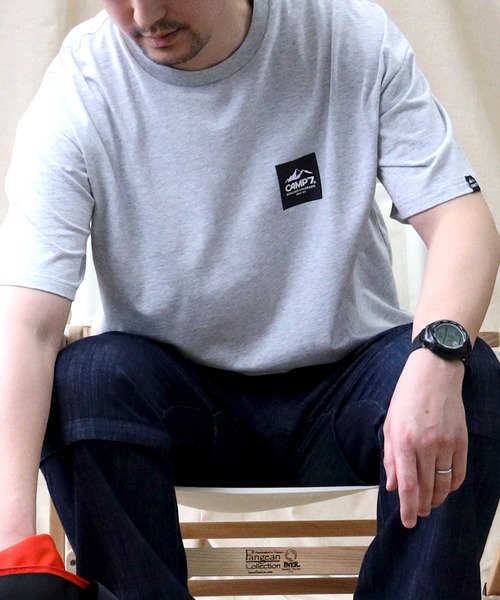 CAMP7(キャンプセブン)の「防菌防臭加工、オーガニックコットン使用【CAMP7】ベーシックロゴTシャツ(Tシャツ/カットソー・メンズ・ネイビー/オフホワイト/ブラック/ホワイト/オレンジ・XL/S/L/M)」の3枚目の写真