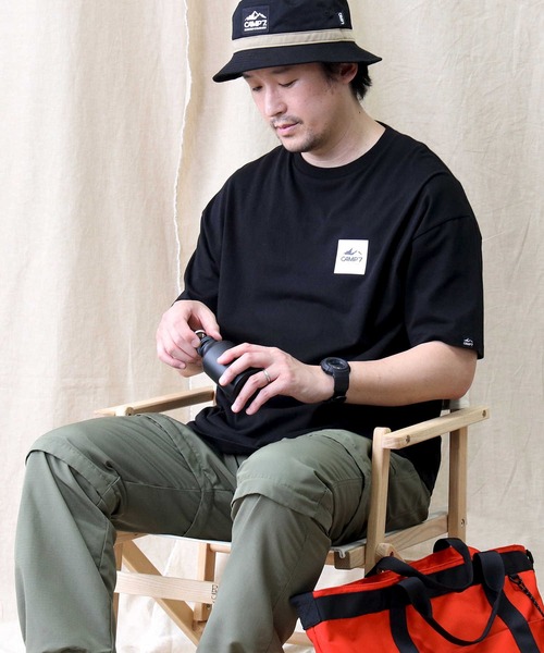CAMP7(キャンプセブン)の「防菌防臭加工、オーガニックコットン使用【CAMP7】ベーシックロゴTシャツ(Tシャツ/カットソー・メンズ・ネイビー/オフホワイト/ブラック/ホワイト/オレンジ・XL/S/L/M)」の4枚目の写真